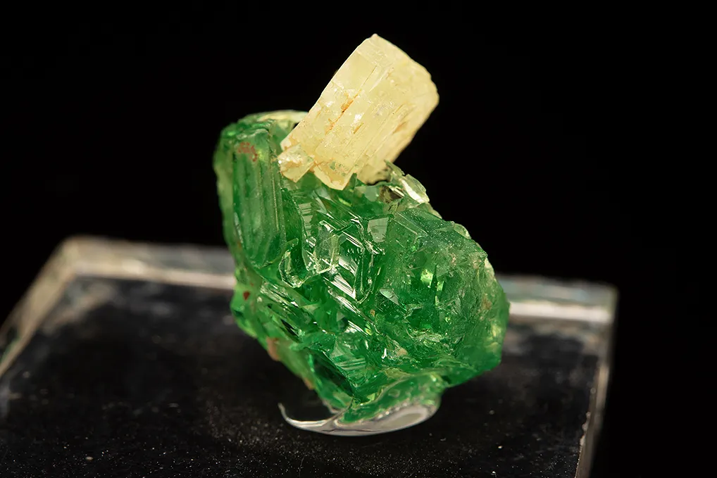 Prehnite on Grossular var. Tsavorite - image 2