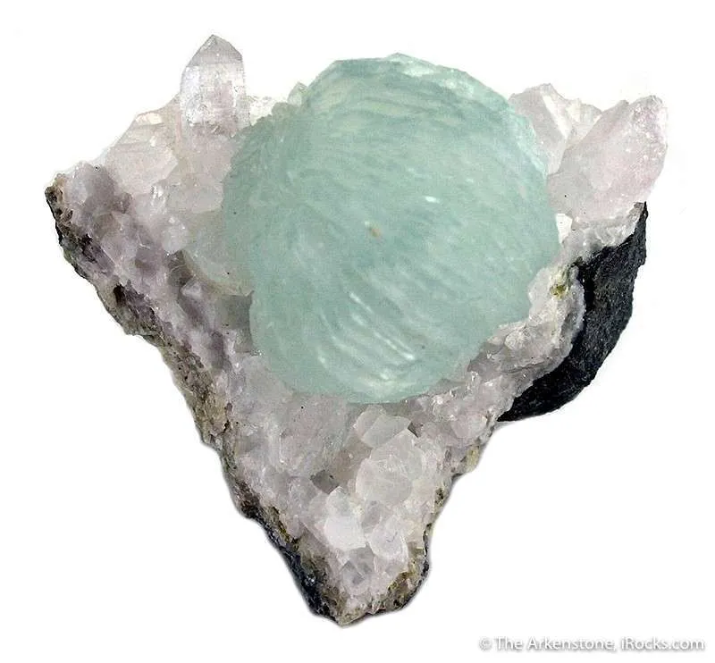Prehnite on Quartz image