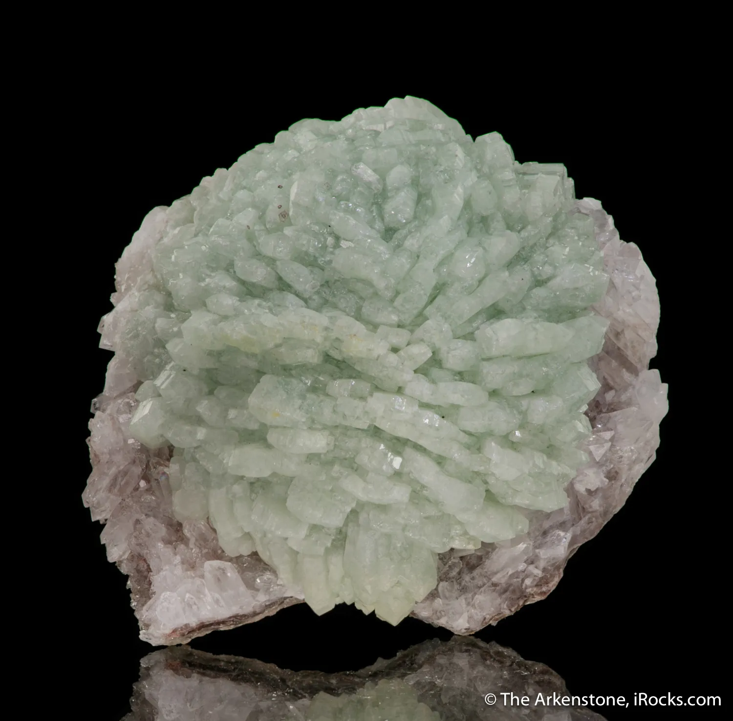 Prehnite on Quartz - image 1