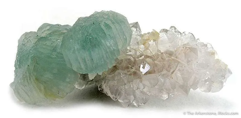 Prehnite on Quartz - image 1