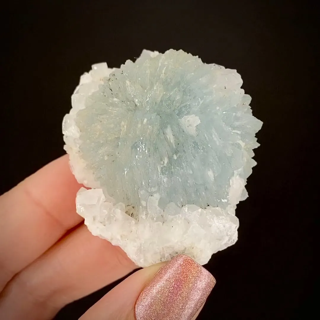 Prehnite on Quartz - image 1