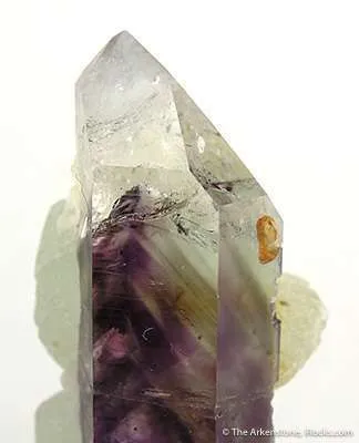 Prehnite on Quartz With Amethyst Phantoms - image 2