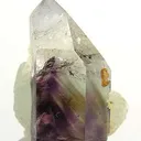 Prehnite on Quartz With Amethyst Phantoms - image 2