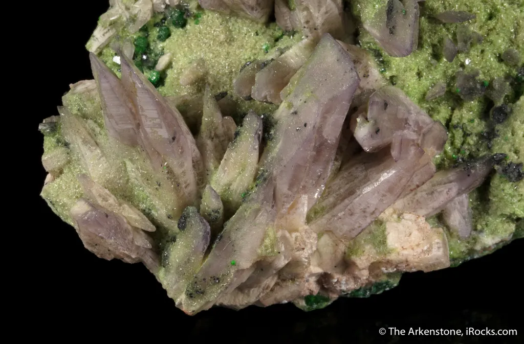 Prehnite (var. Manganoan) with Grossular Garnet - image 2