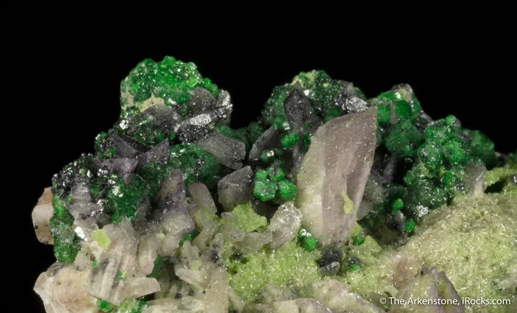 Prehnite (var. Manganoan) with Grossular Garnet - image 5