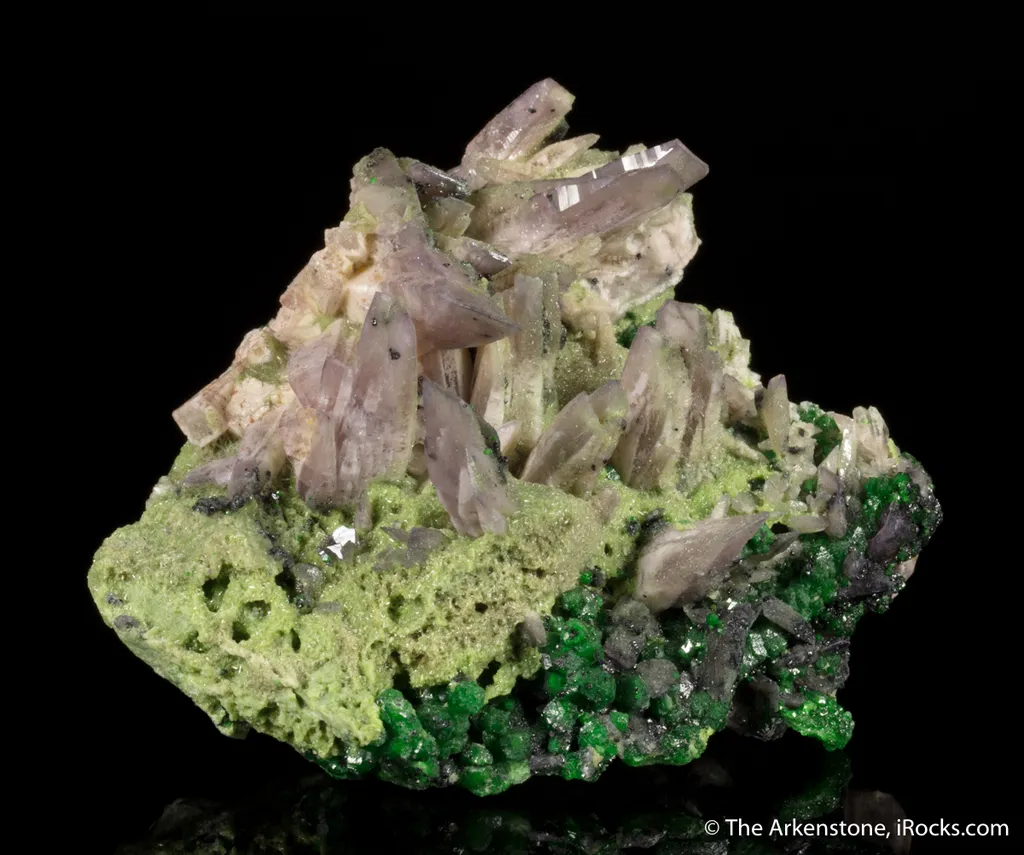 Prehnite (var. Manganoan) with Grossular Garnet - image 6