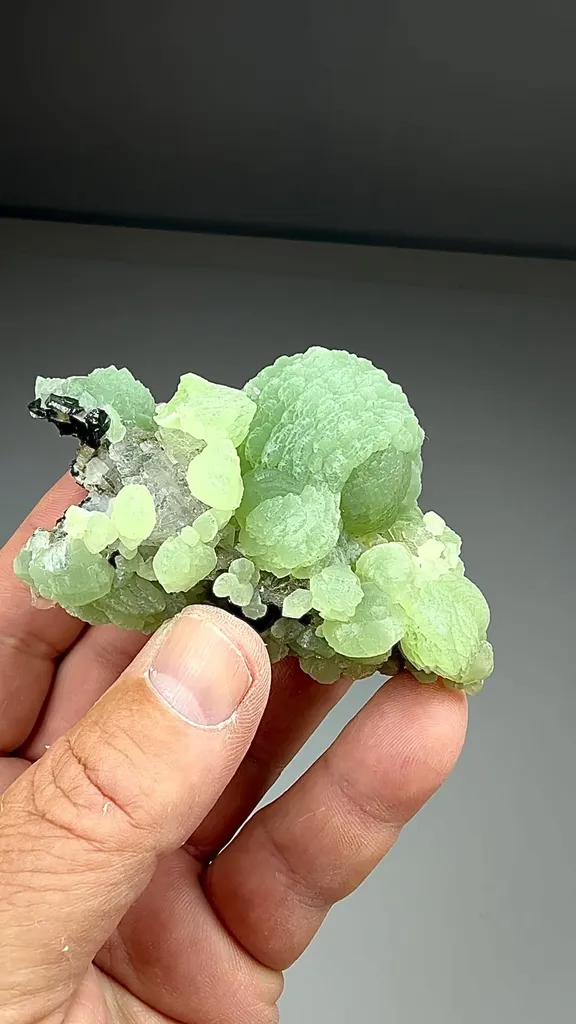 Prehnite with Babingtonite, Calcite (1326) - image 2