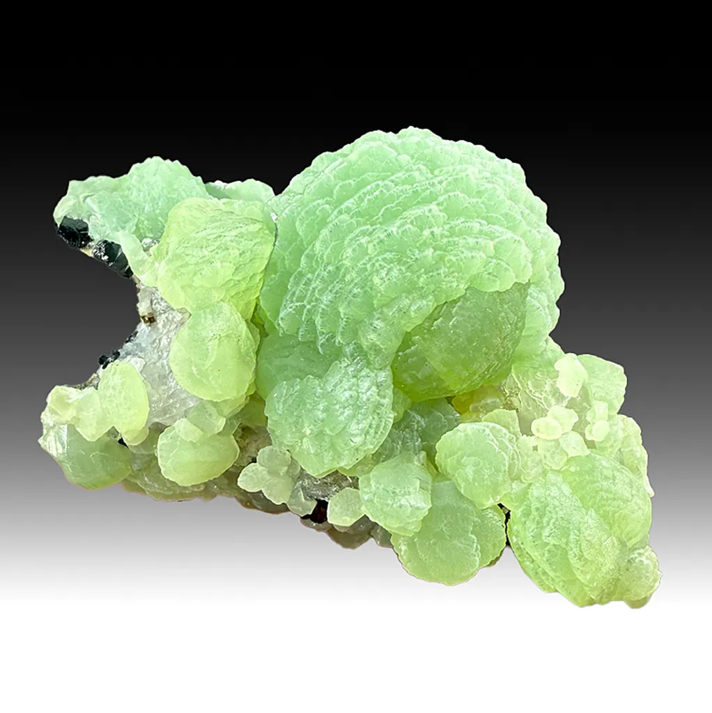 Prehnite with Babingtonite, Calcite (1326) image