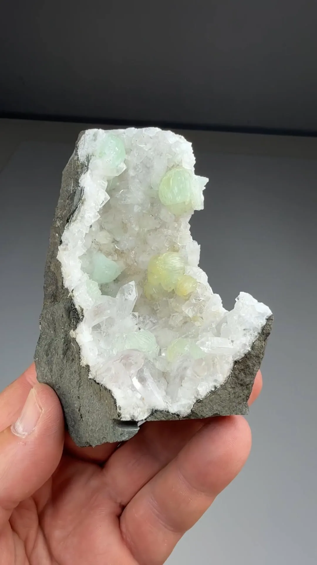 Prehnite with Calcite, Quartz - image 2