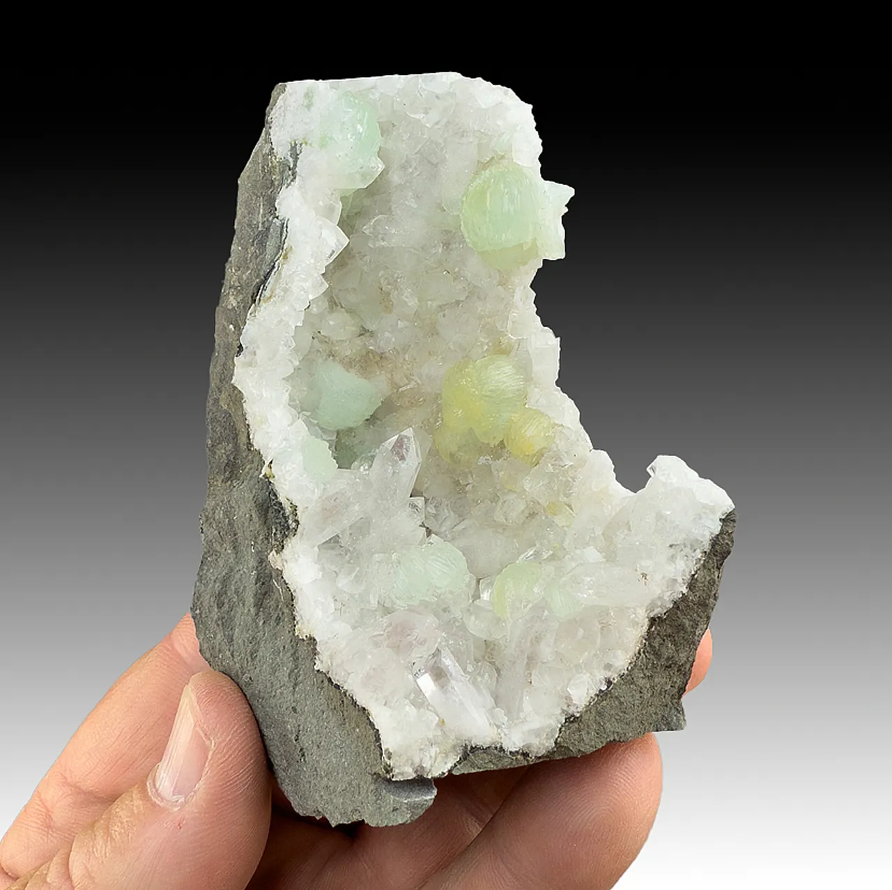 Prehnite with Calcite, Quartz - image 1