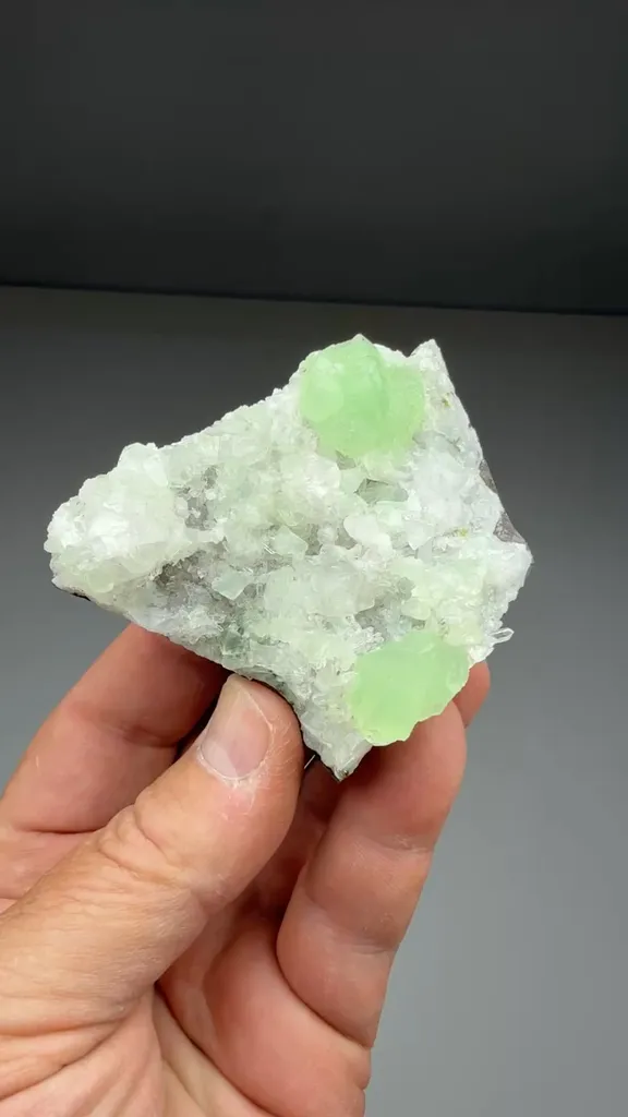 Prehnite with Heulandite, Calcite, Quartz - image 2