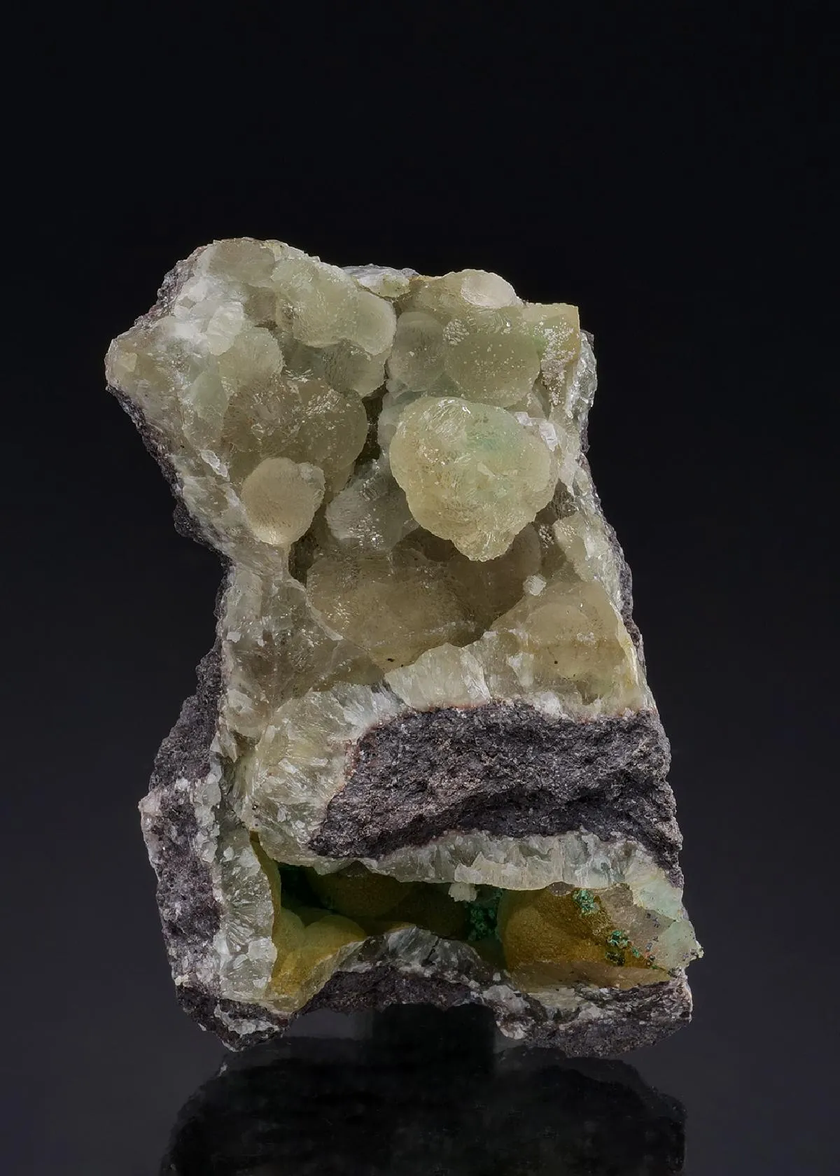Prehnite with Malachite and NATIVE Copper - image 1