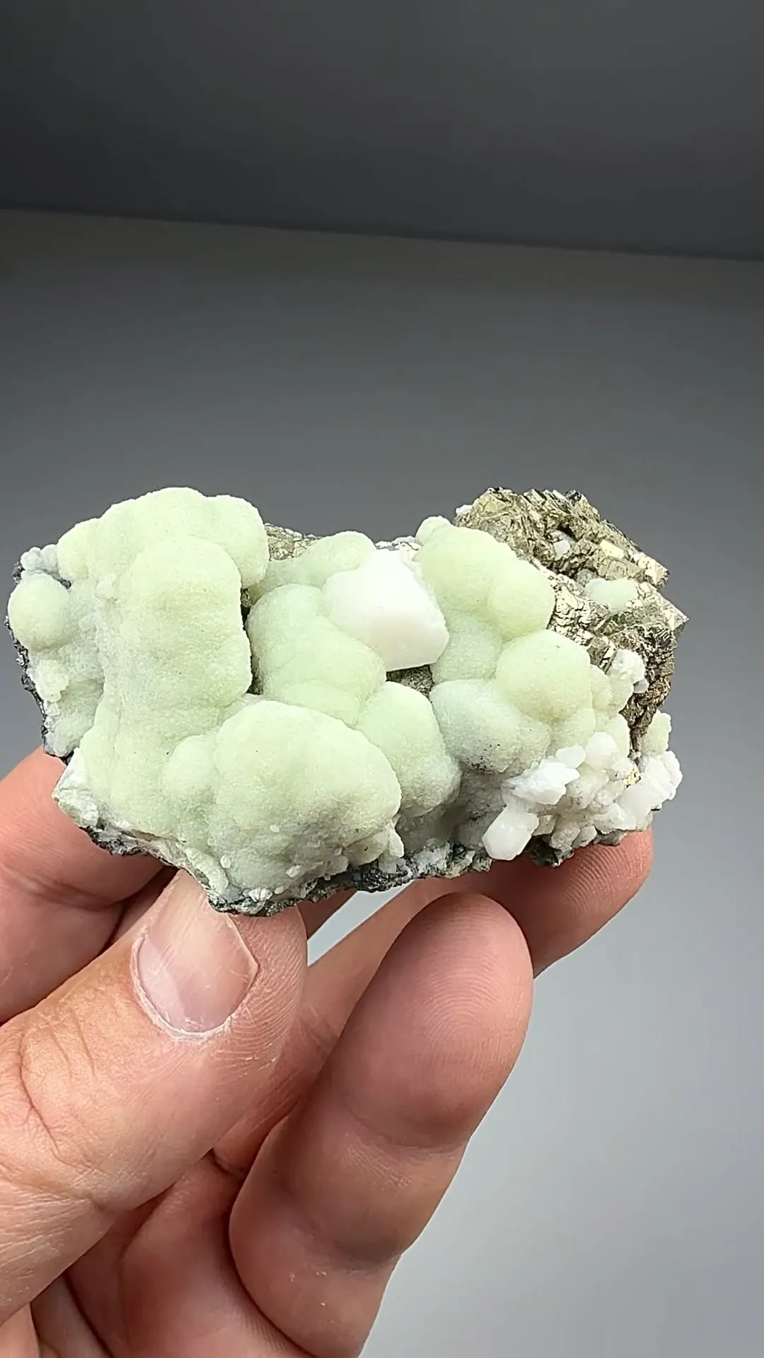 Prehnite with Pyrite, Calcite (2076) - image 2