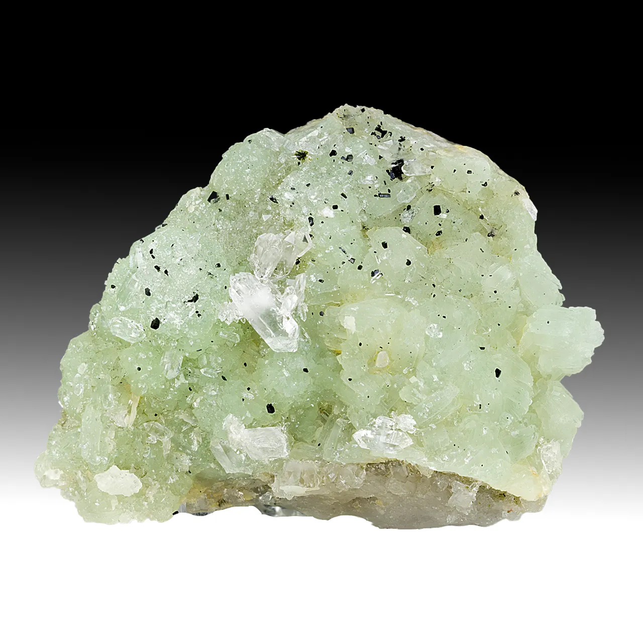 Prehnite with Quartz, Babingtonite - image 1