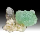 Prehnite with Quartz, Microcline, Calcite - image 1