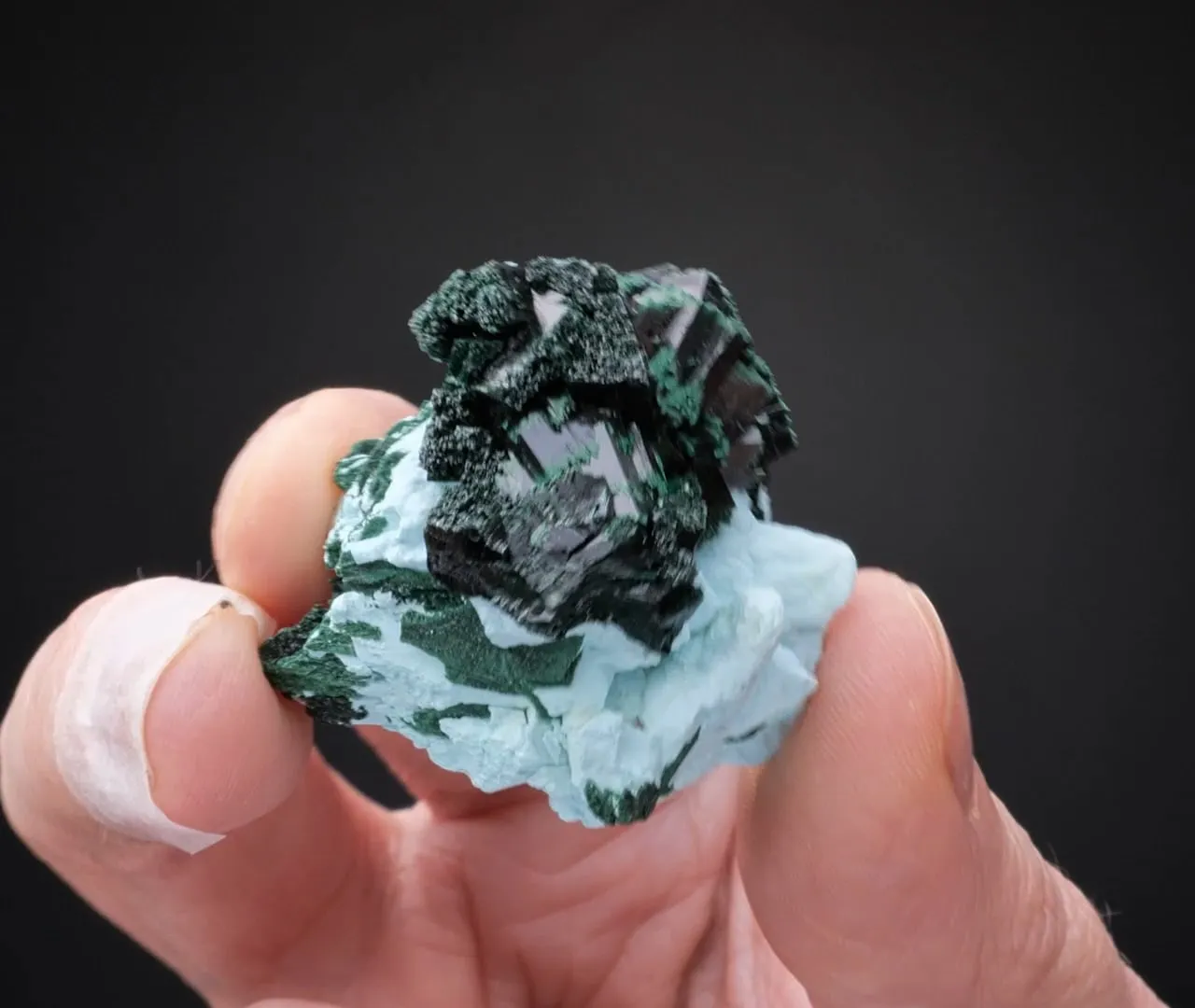 Primary Malachite on Chrysocolla on Malachite - image 2