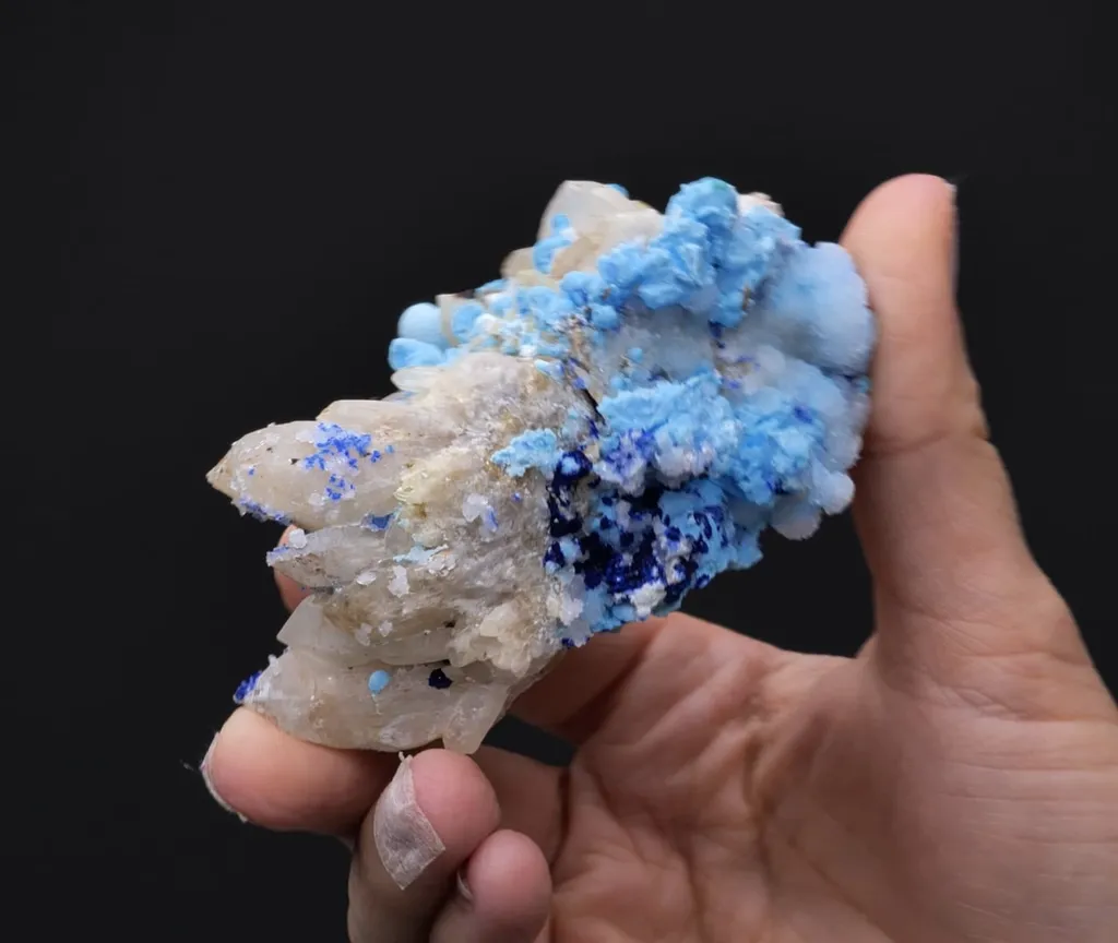 PROSOPITE with Creedite Azurite on Quartz - image 2