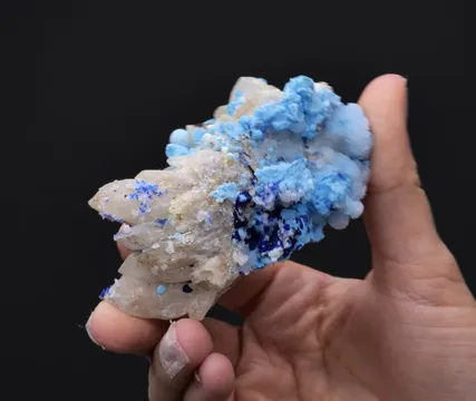 PROSOPITE with Creedite Azurite on Quartz