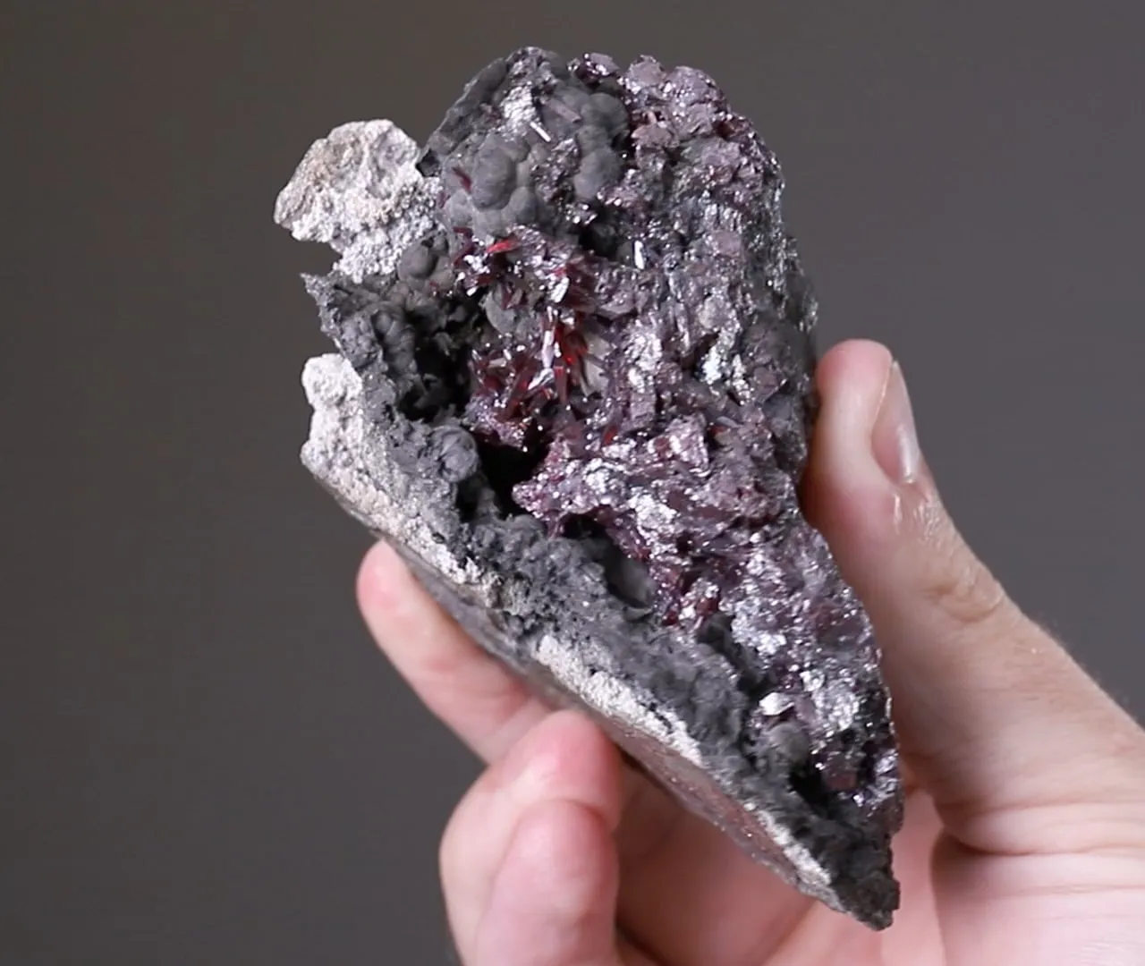 Proustite and Sternbergite on NATIVE Arsenic - image 2