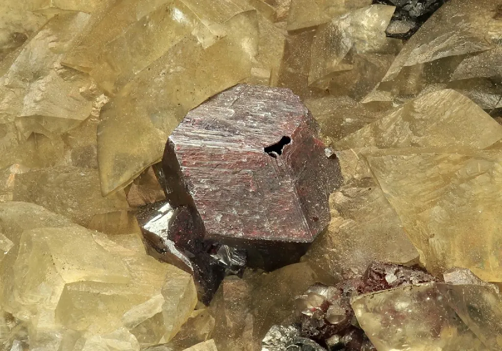 Proustite on Calcite image