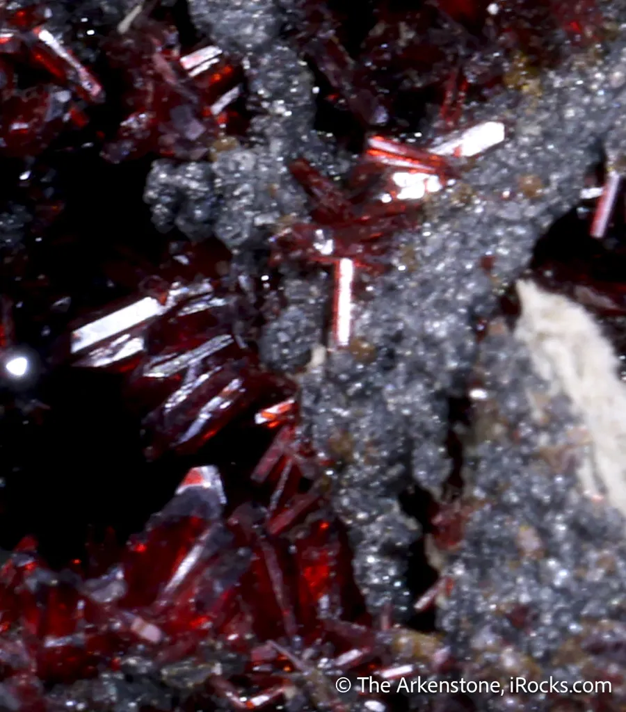 Proustite with Acanthite and Xanthoconite