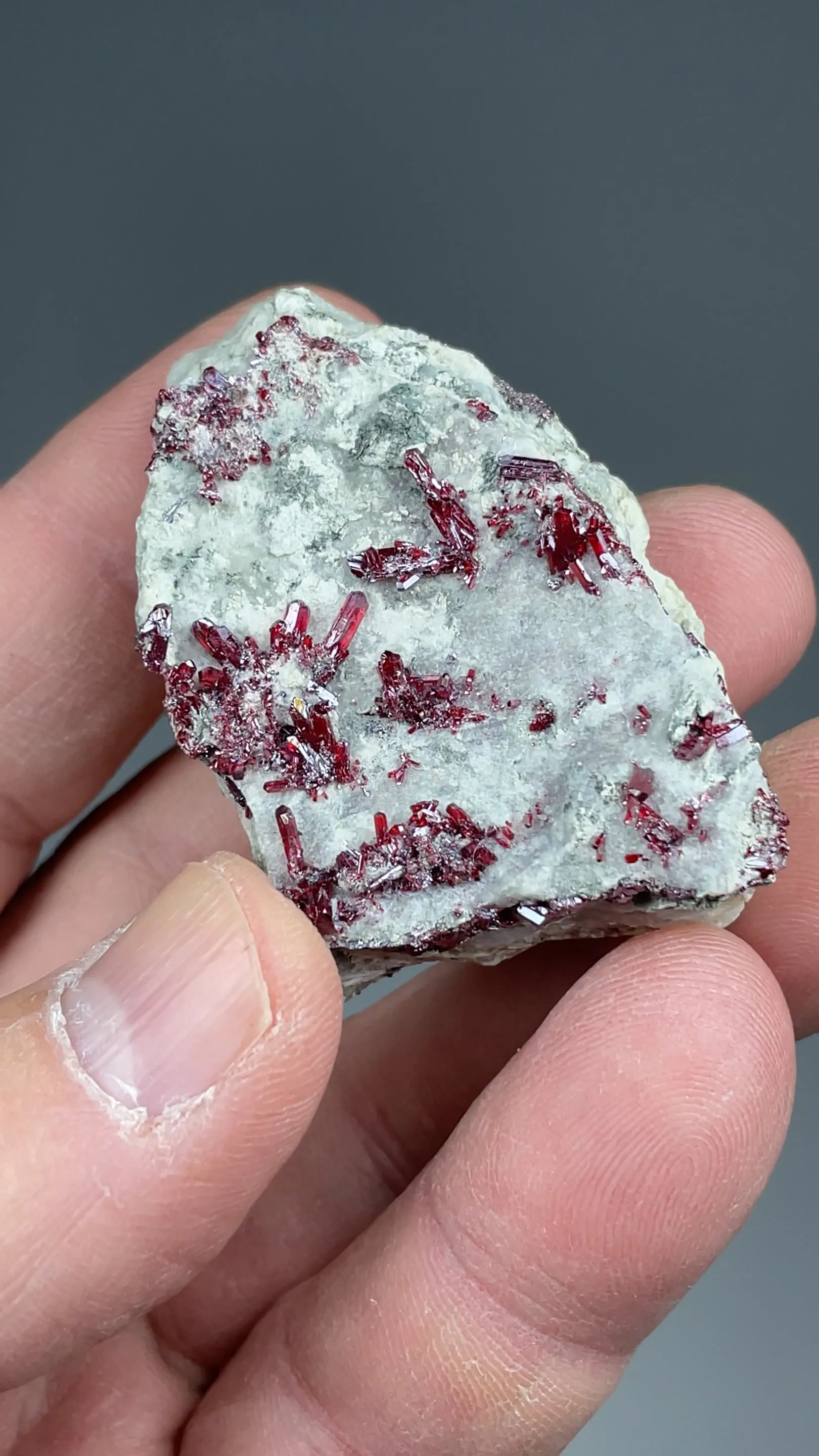 Proustite with Calcite - image 3