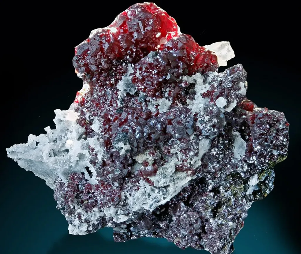 Proustite with calcite image