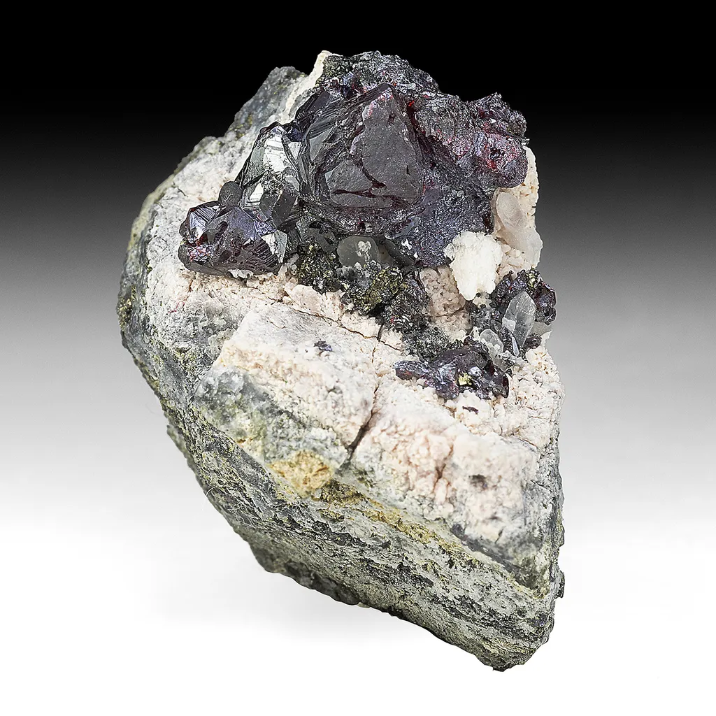 Proustite with Pyrite, Quartz image