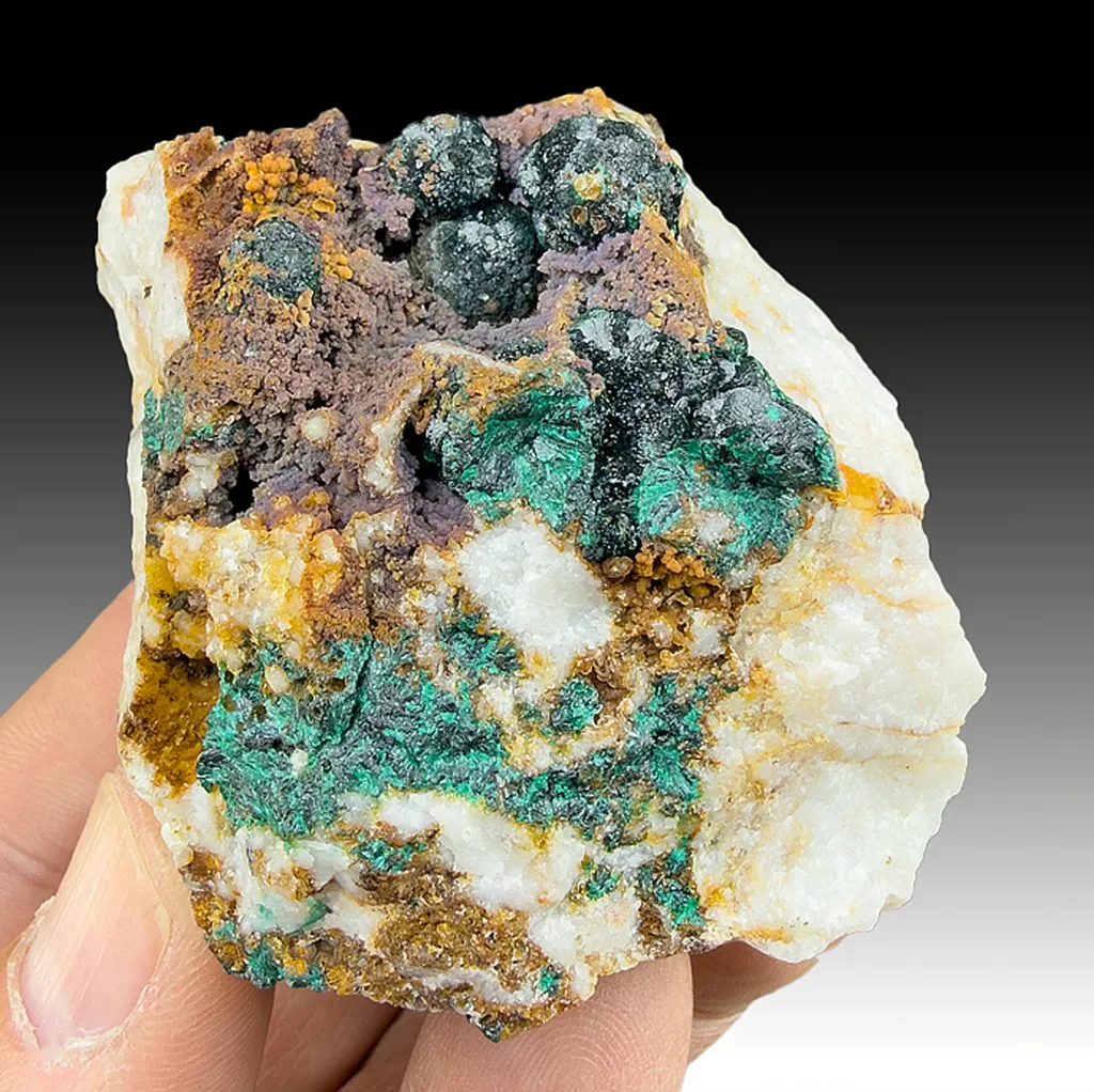 Pseudomalachite with Quartz, Cuprite image
