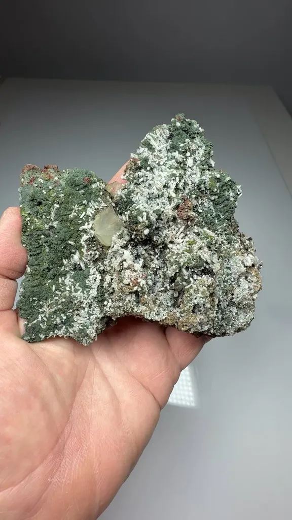 Pumpellyite with Quartz, Calcite - image 2