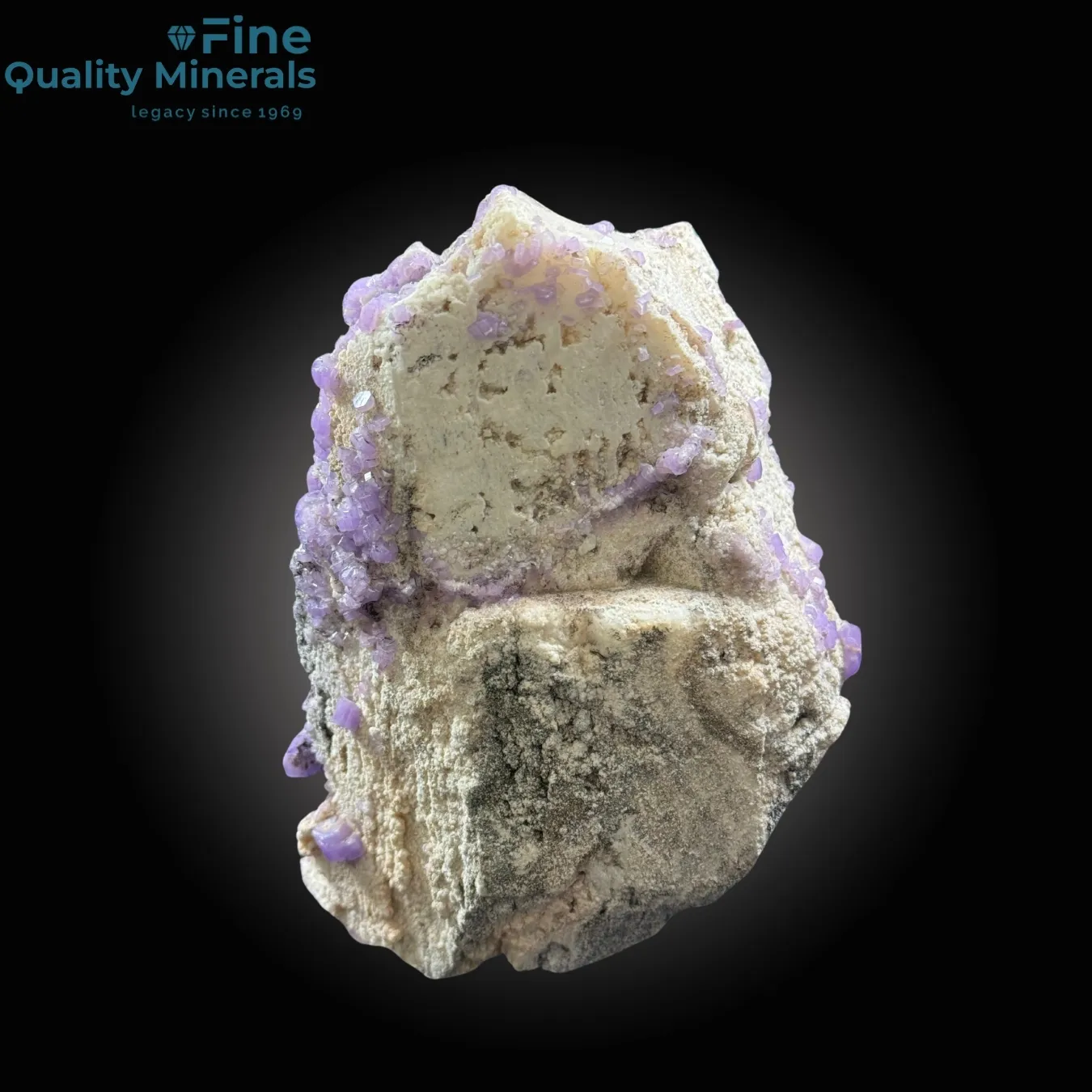Purple Apatite Bunch on Feldspar - image 3