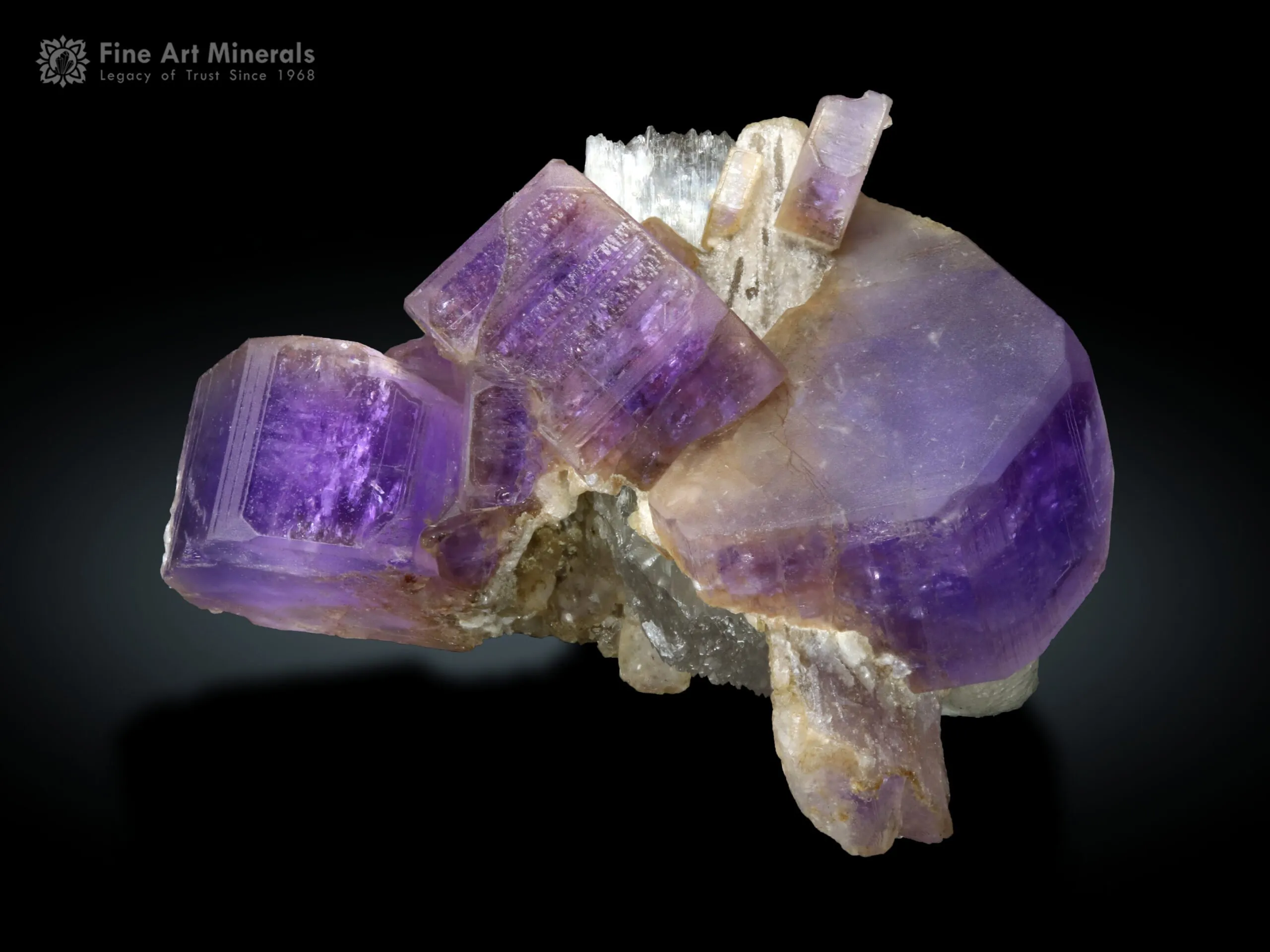 Purple Apatite Cluster on Kunzite from Afghanistan - image 3