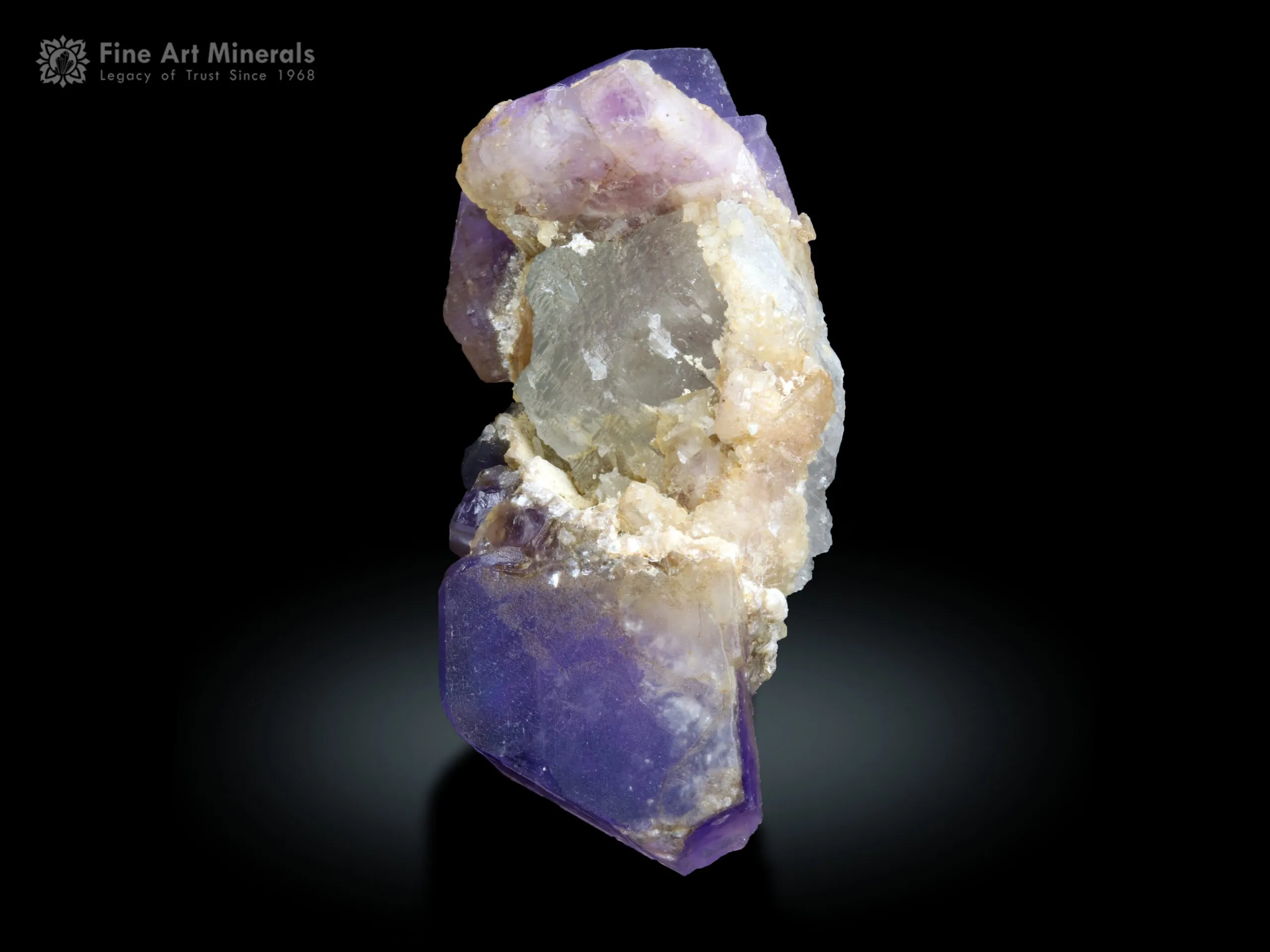 Purple Apatite Cluster on Kunzite from Afghanistan - image 2