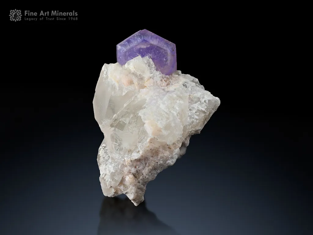 Purple Apatite with Quartz from Afghanistan image