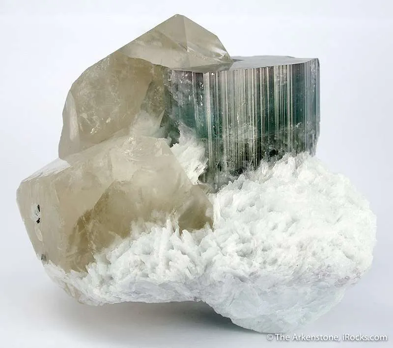 Purple-Capped Tourmaline, Quartz, Albite image