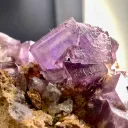 Purple Cubic Phantom Fluorite with calcite on Matrix from Pakistan - image 5