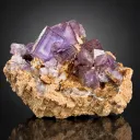 Purple Cubic Phantom Fluorite with calcite on Matrix from Pakistan - image 1