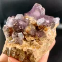 Purple Cubic Phantom Fluorite with calcite on Matrix from Pakistan - image 7