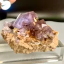 Purple Cubic Phantom Fluorite with calcite on Matrix from Pakistan - image 4