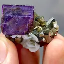 Purple Fluorite and Pyrite and Flaky Calcite Coexist comes from Yaogangxian,Hunan 30*20*25MM - image 1