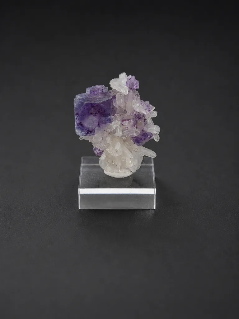Purple Fluorite and Quartz image