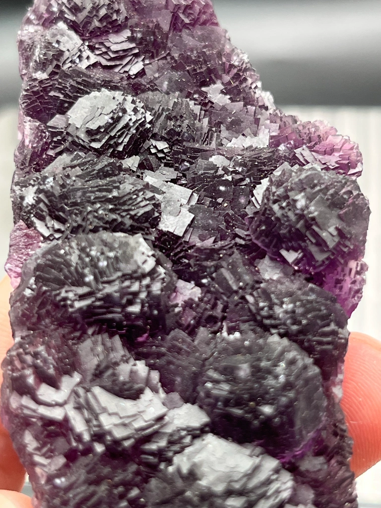 Purple Fluorite Mineral Specimen from Henan Province, Cubic Crystal Cluster - image 6