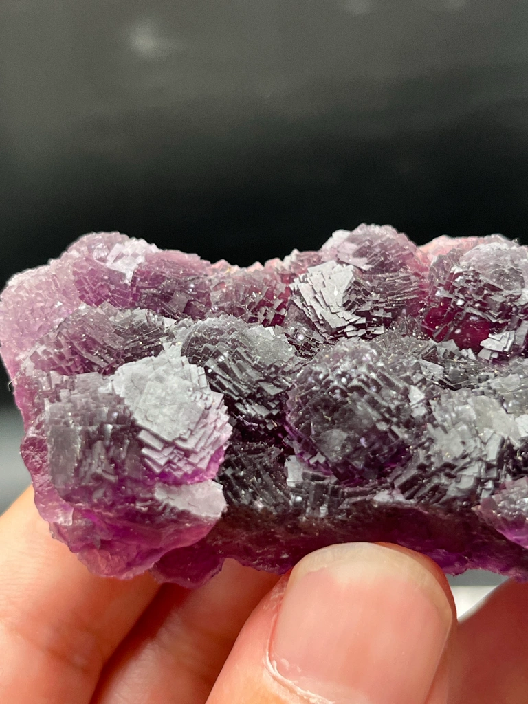 Purple Fluorite Mineral Specimen from Henan Province, Cubic Crystal Cluster image