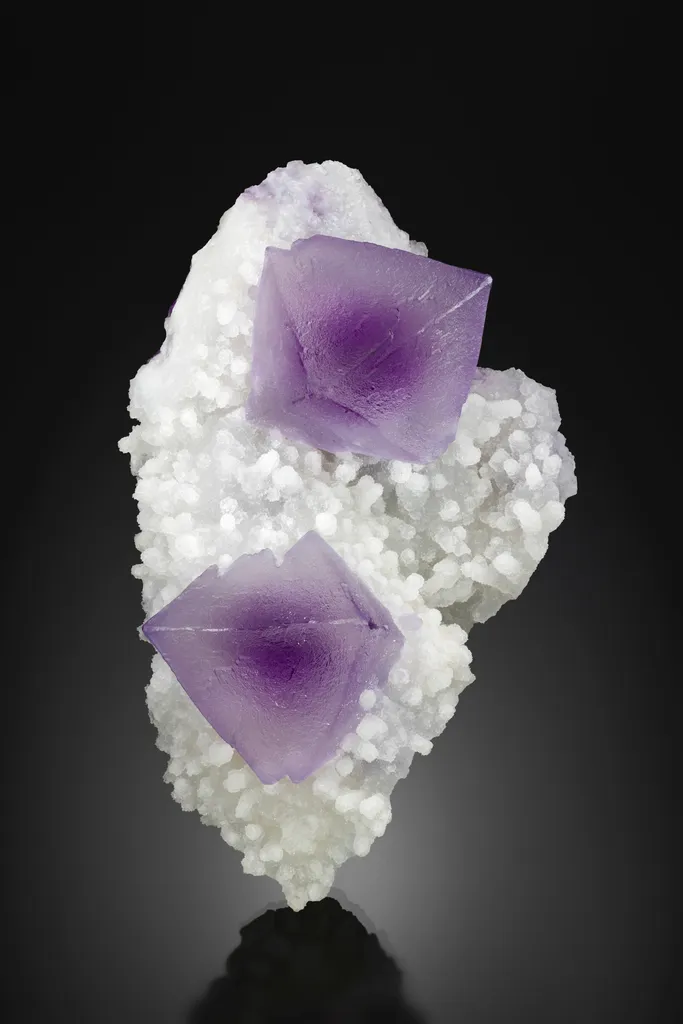 Purple octahedral fluorite mineral specimen, from Zhejiang, China image