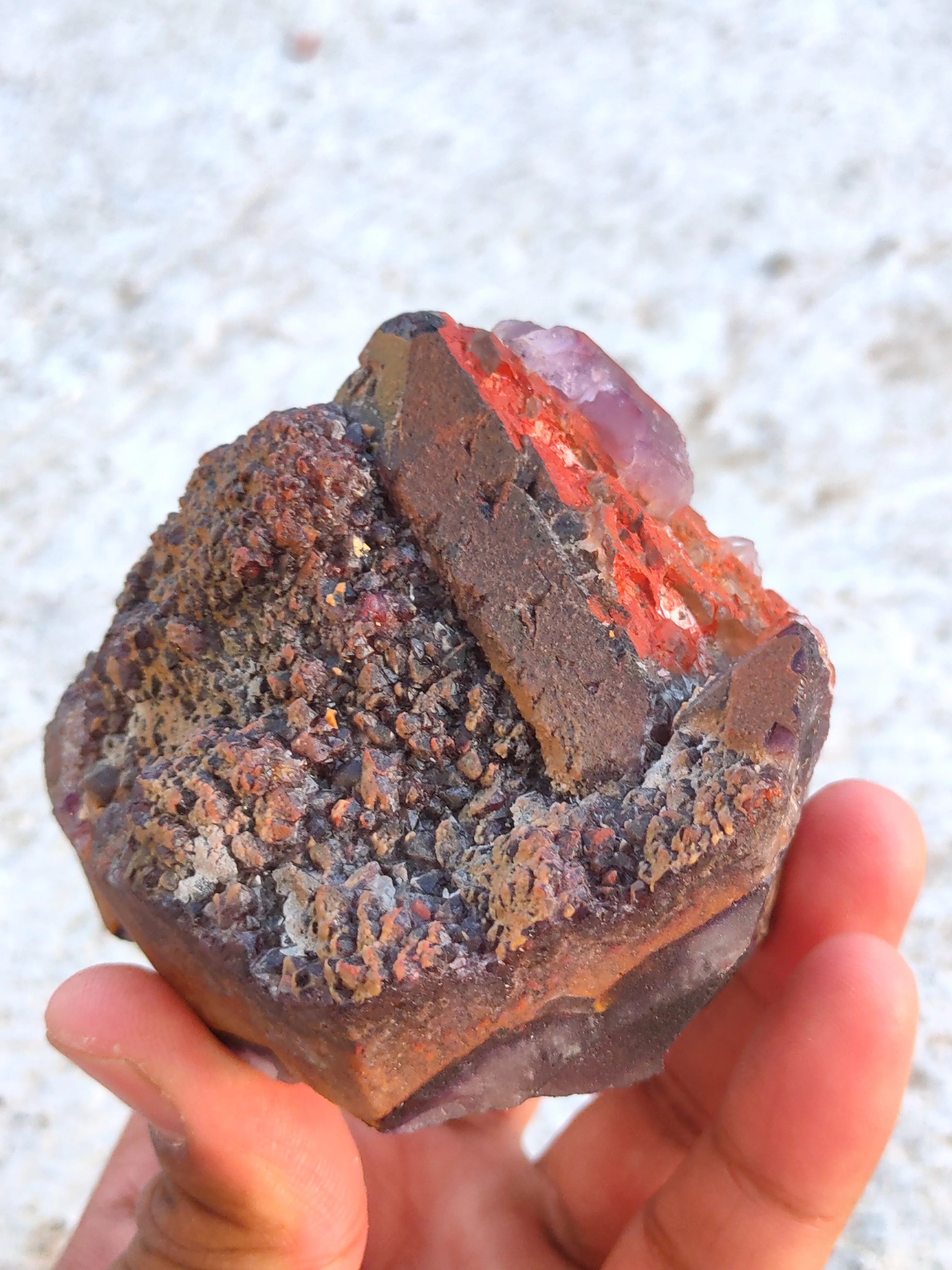 Pyramid Amethyst with Red Hematite Cluster Available for sale. - image 4