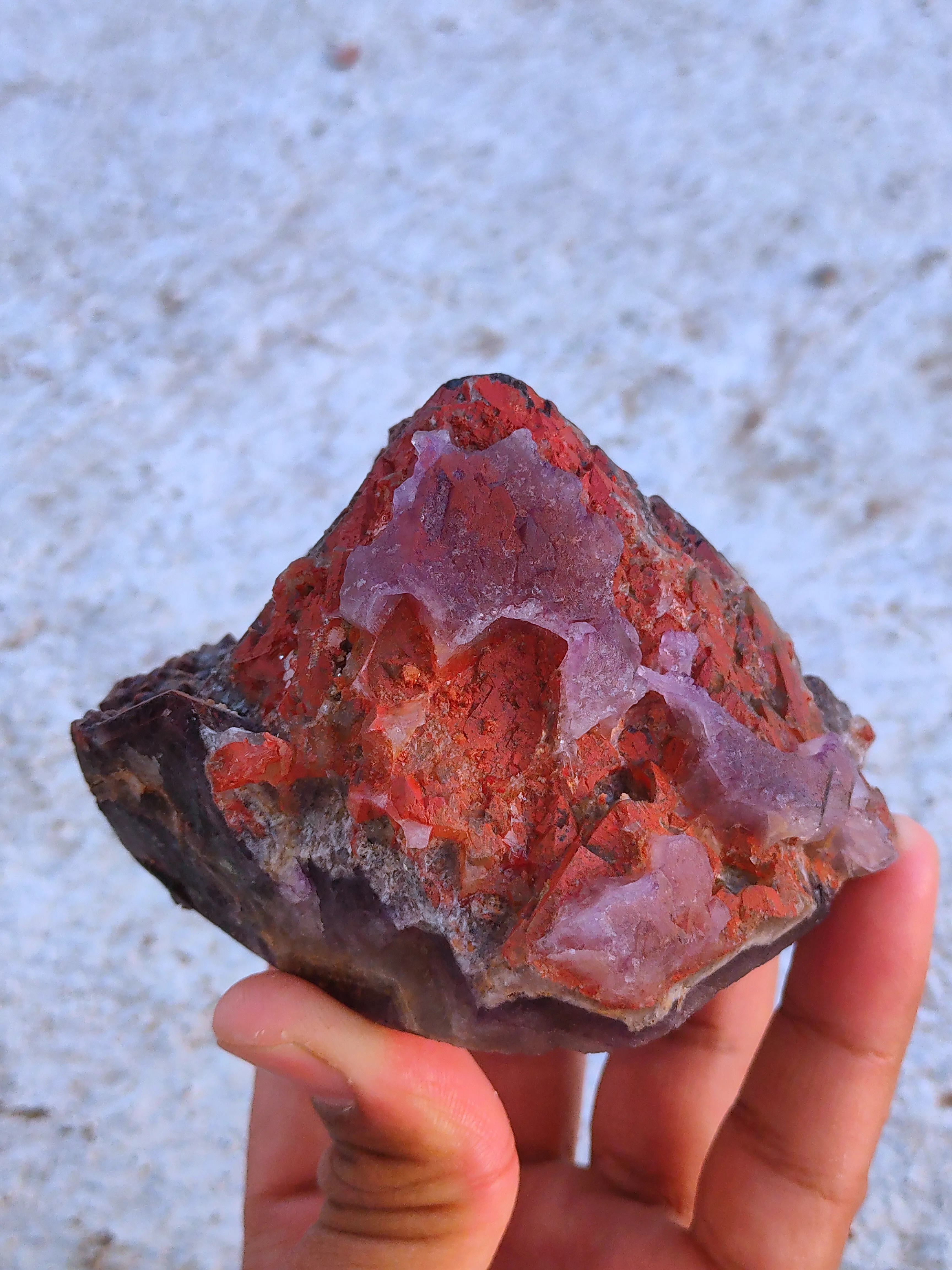Pyramid Amethyst with Red Hematite Cluster Available for sale. - image 9