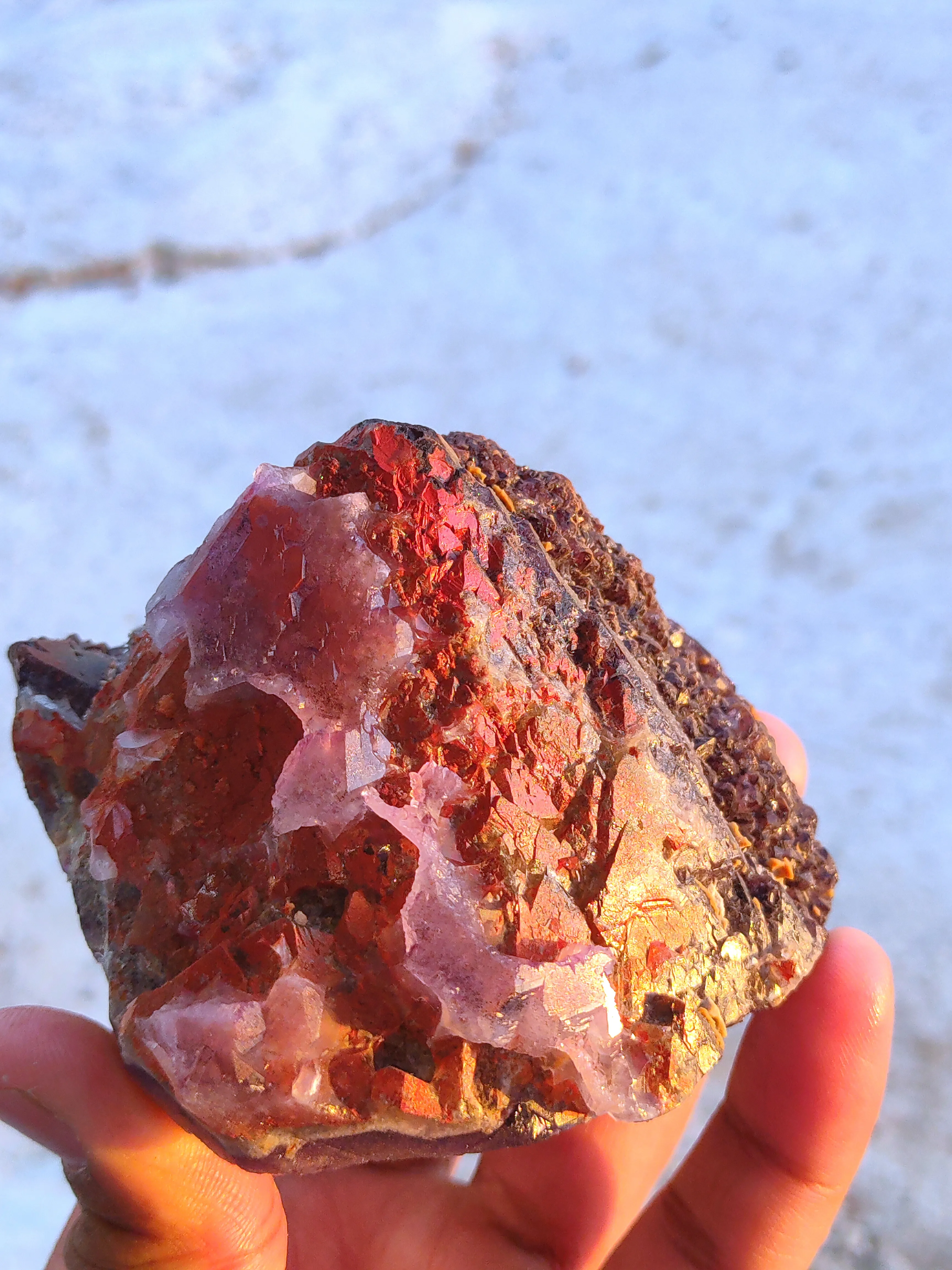 Pyramid Amethyst with Red Hematite Cluster Available for sale. - image 6