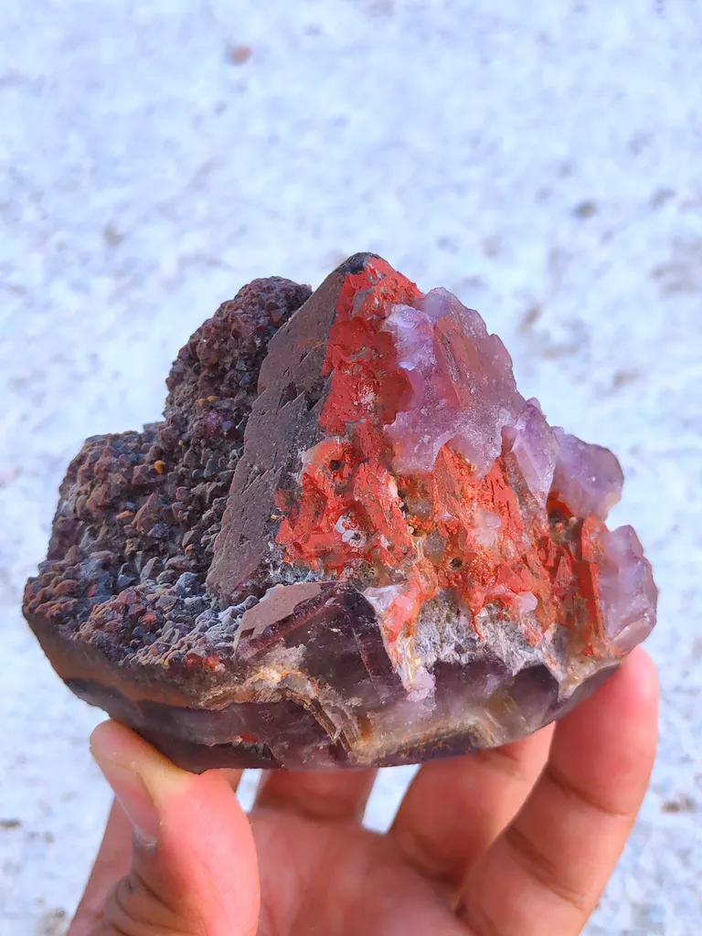Pyramid Amethyst with Red Hematite Cluster Available for sale. - image 2