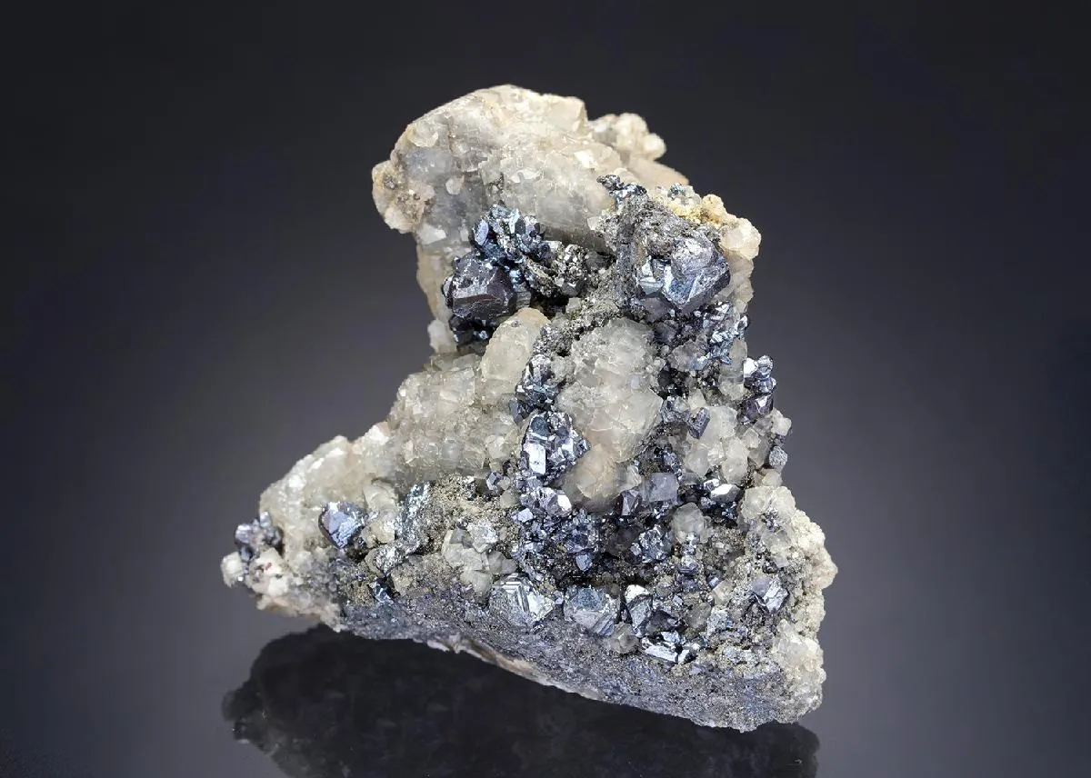 Pyrargyrite on Calcite - image 1