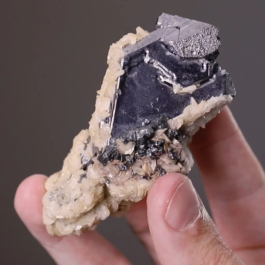 Pyrargyrite on Galena with Calcite - image 2